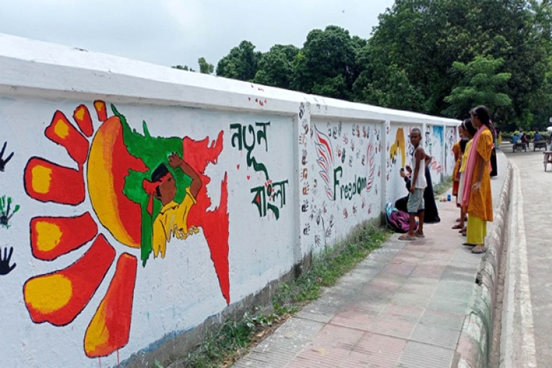 Wandmalereien nach den Demonstrationen in Bangladesch