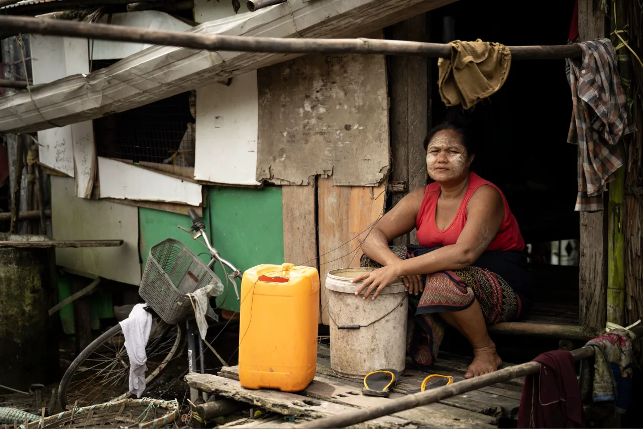 Hygienische Bedingungen im Slum von Yangon